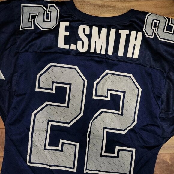 Vintage Wilson USA Made Dallas Cowboys Emmitt Smith Blue Jersey Size Medium Euc - Picture 1 of 14